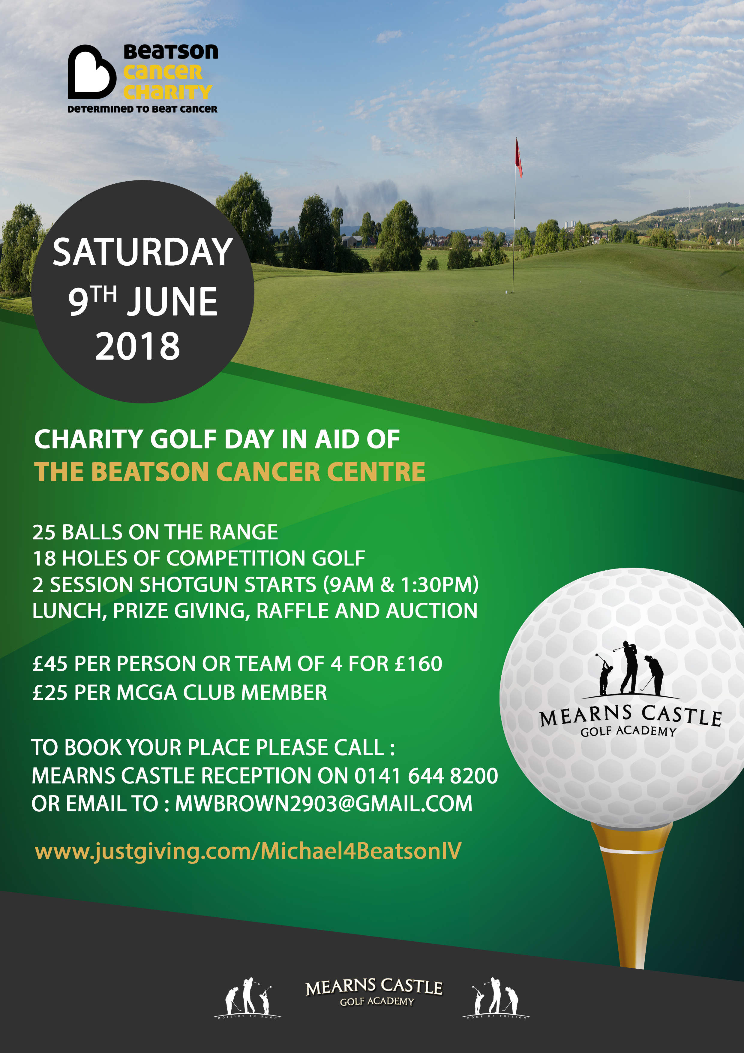 Sat 9th June – Beatson Cancer Charity Golf Day.